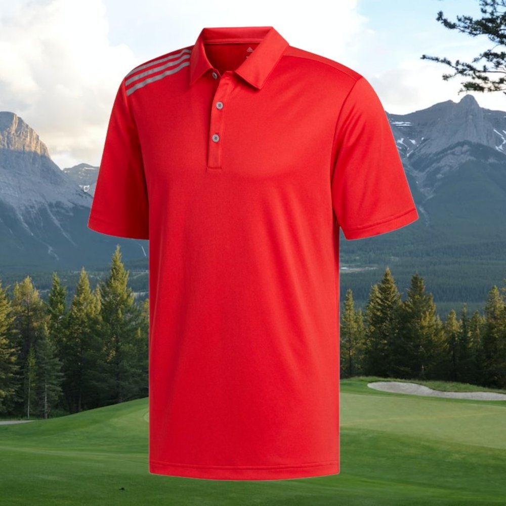 Adidas Men's 3 Stripe Golf Polo Shirt UPF 50+ 2XL
